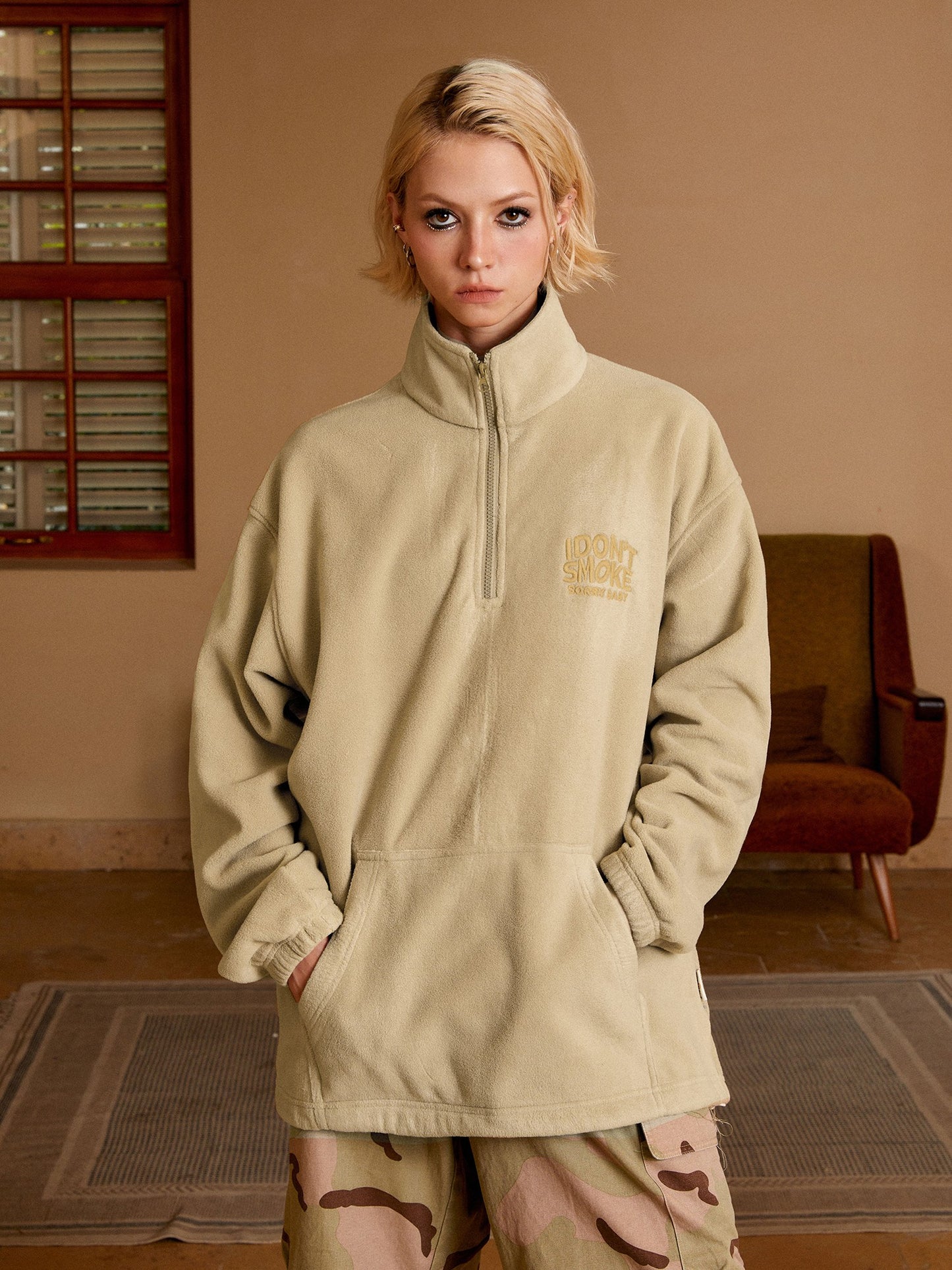 Half-Zip Fleece Pullover Sweatshirt WN10145