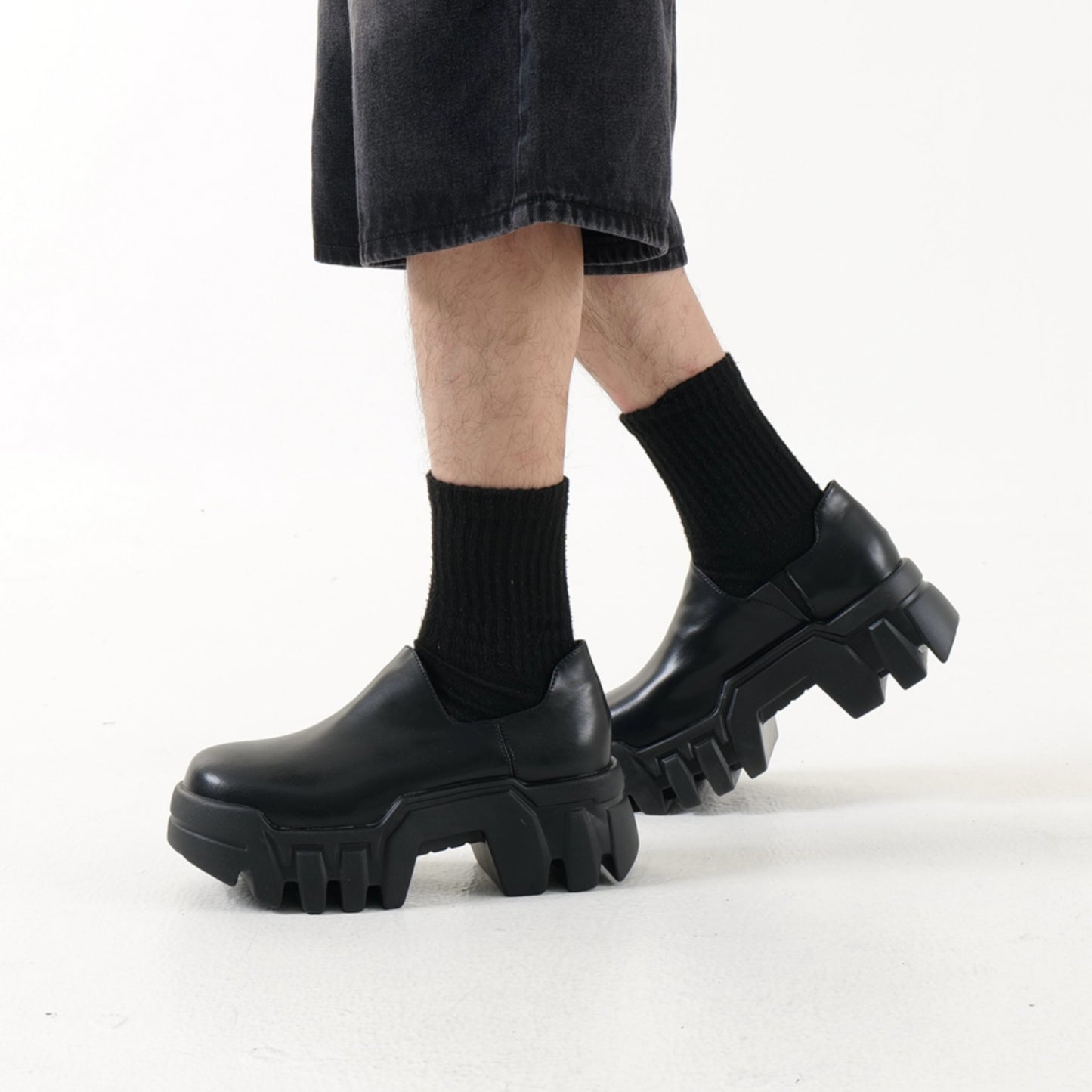 Bulldozer Chunky Sole Tank Leather Derby Loafers WN20783