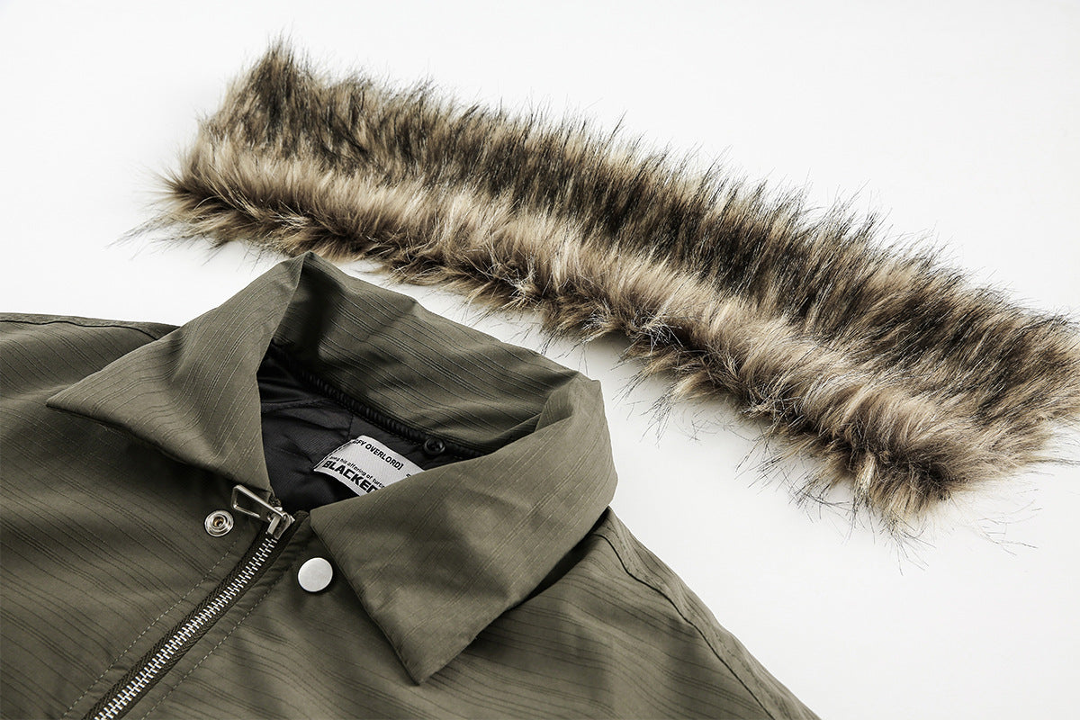 Detachable Fur Collar Flight Jacket WN12705