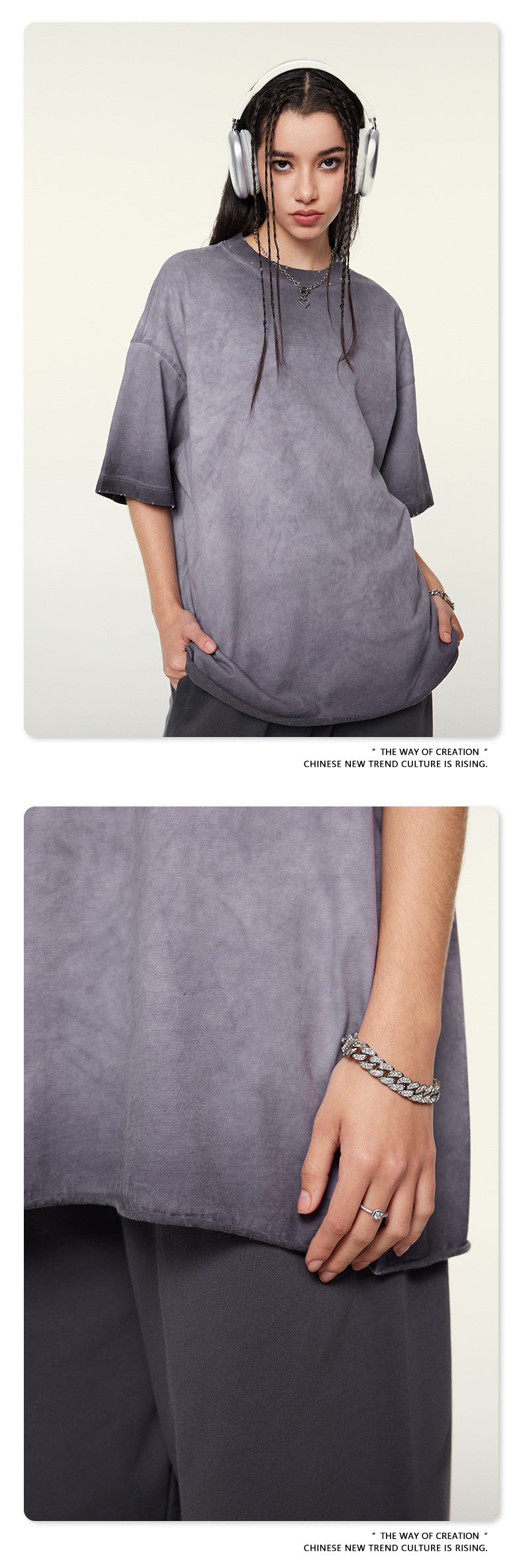 Washed Oversize Damage Short-sleeve T-shirt WN6451