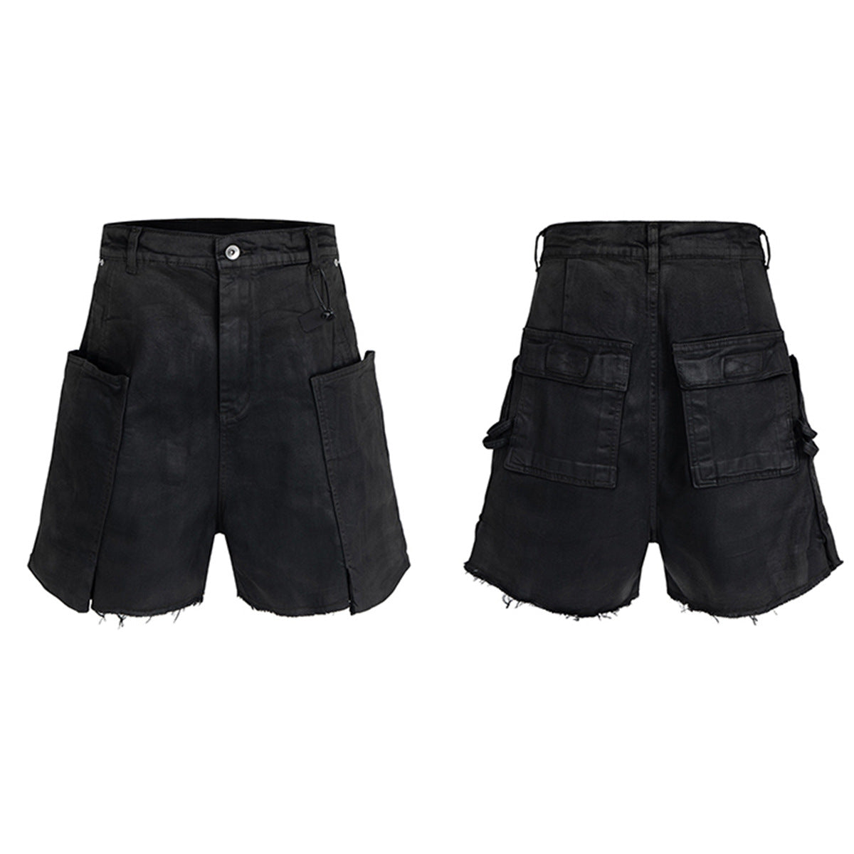 Washed Coating Cargo Pocket Denim Half Pants WN25714