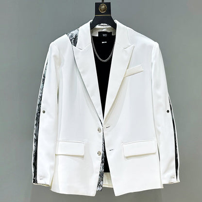 Patchwork Oversize Tailored Jacket & Flare Trousers Setup WN23925