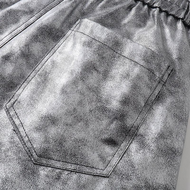 Metallic Multi-Pocket Wide Leg Cargo Pants WN27924