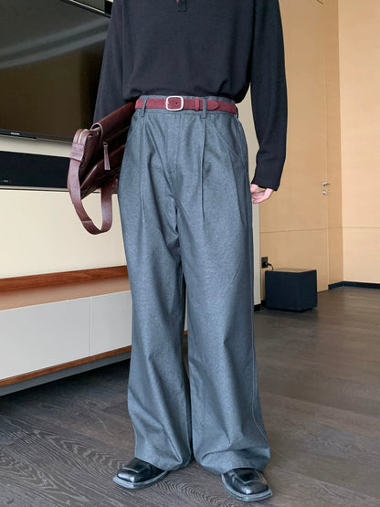 Textured Draping Wide Leg Trousers WN20481