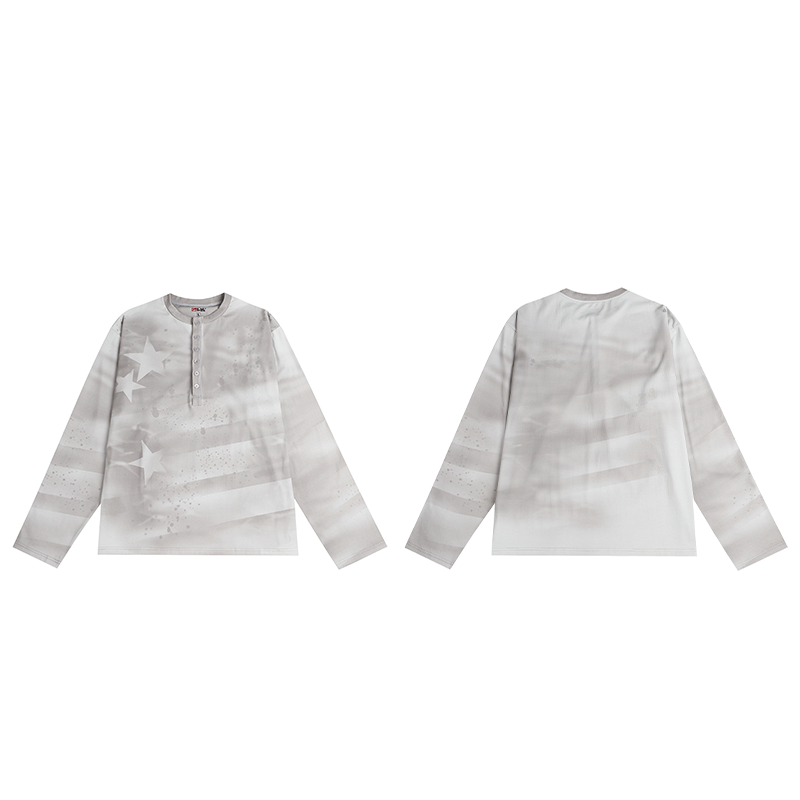 Graffiti Star Print Long Sleeve T-Shirt WN17146