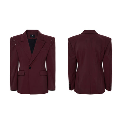Oversize Waist-Cinched Tailored Jacket & Trousers Setup WN23272