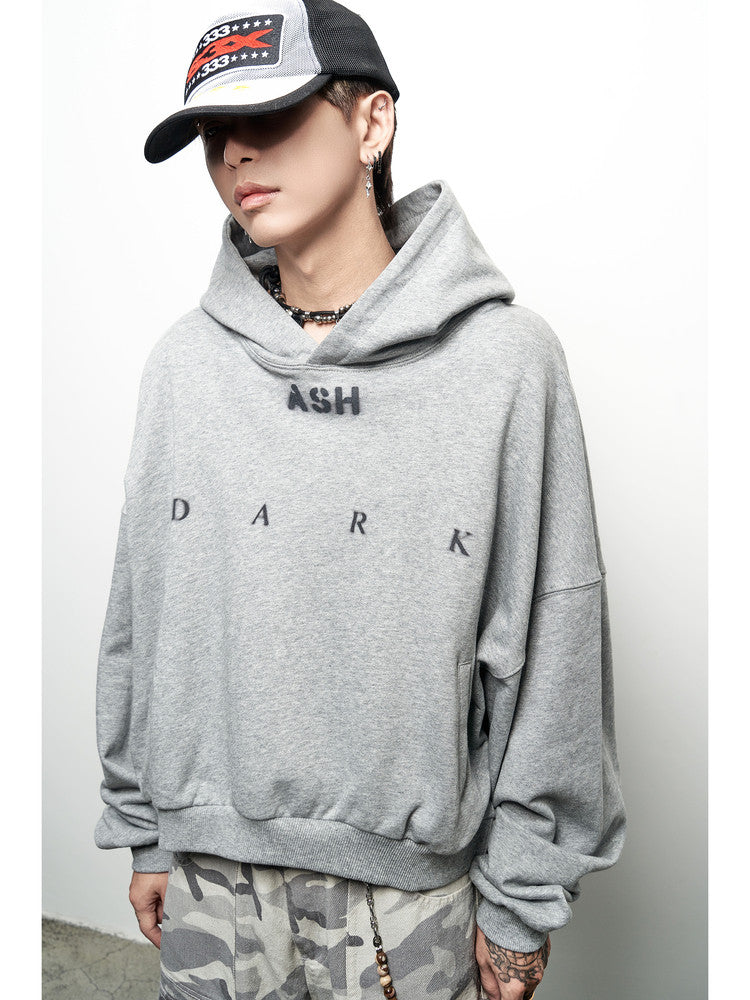 Washed Letter Print Oversize Hoodie WN22964