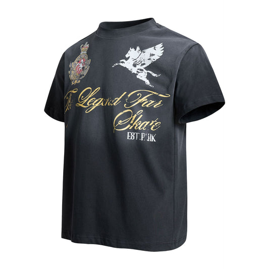 Washed Damage Badge Short Sleeve T-Shirt WN26070
