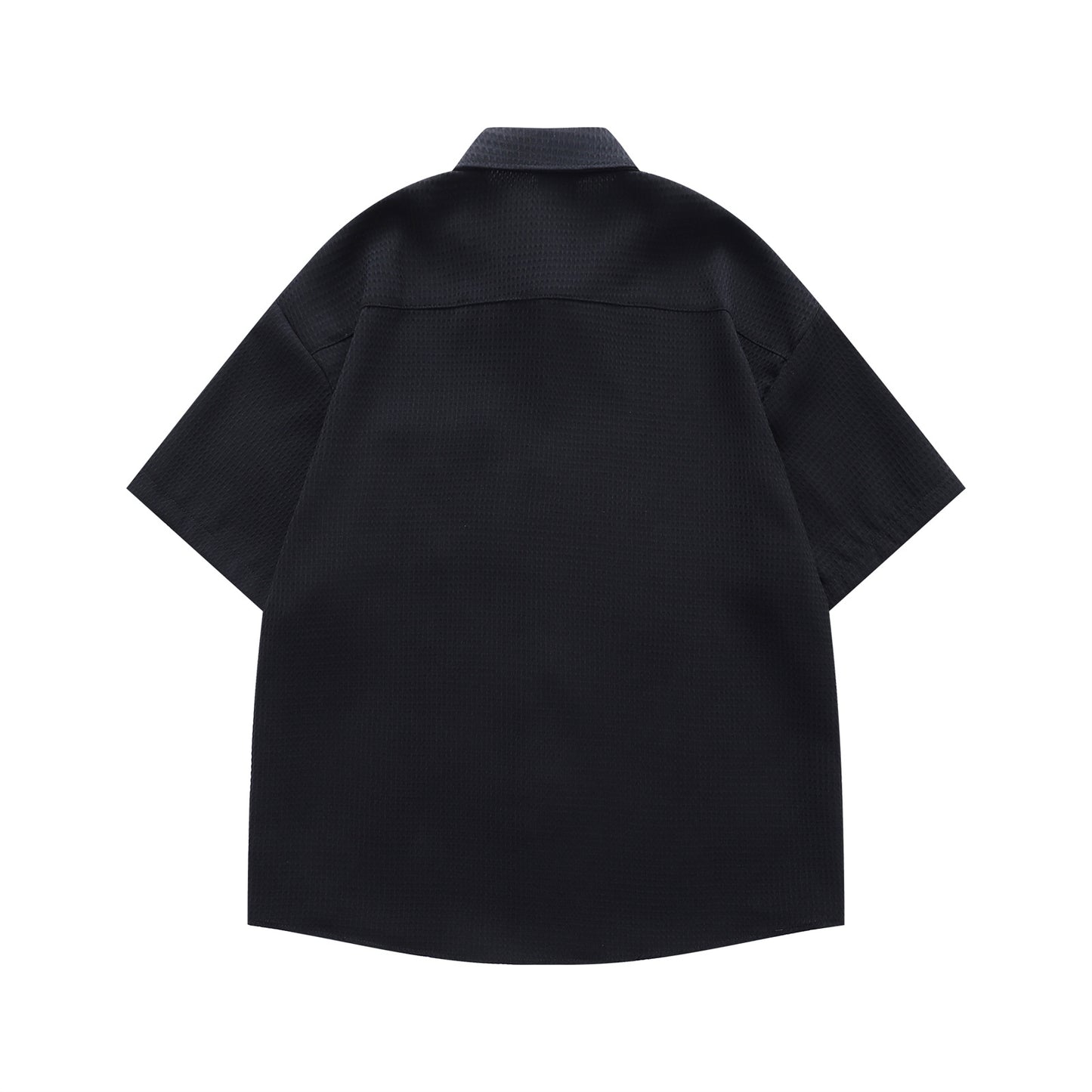 Floral Embroidery Waffle Short Sleeve Shirt WN16201