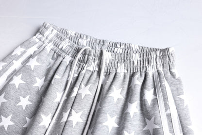 All-Over Print Deconstruction Wide Leg Curved Sweatpants WN25877