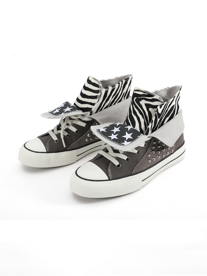 Zebra Star Studs Detail Sneakers WN27234