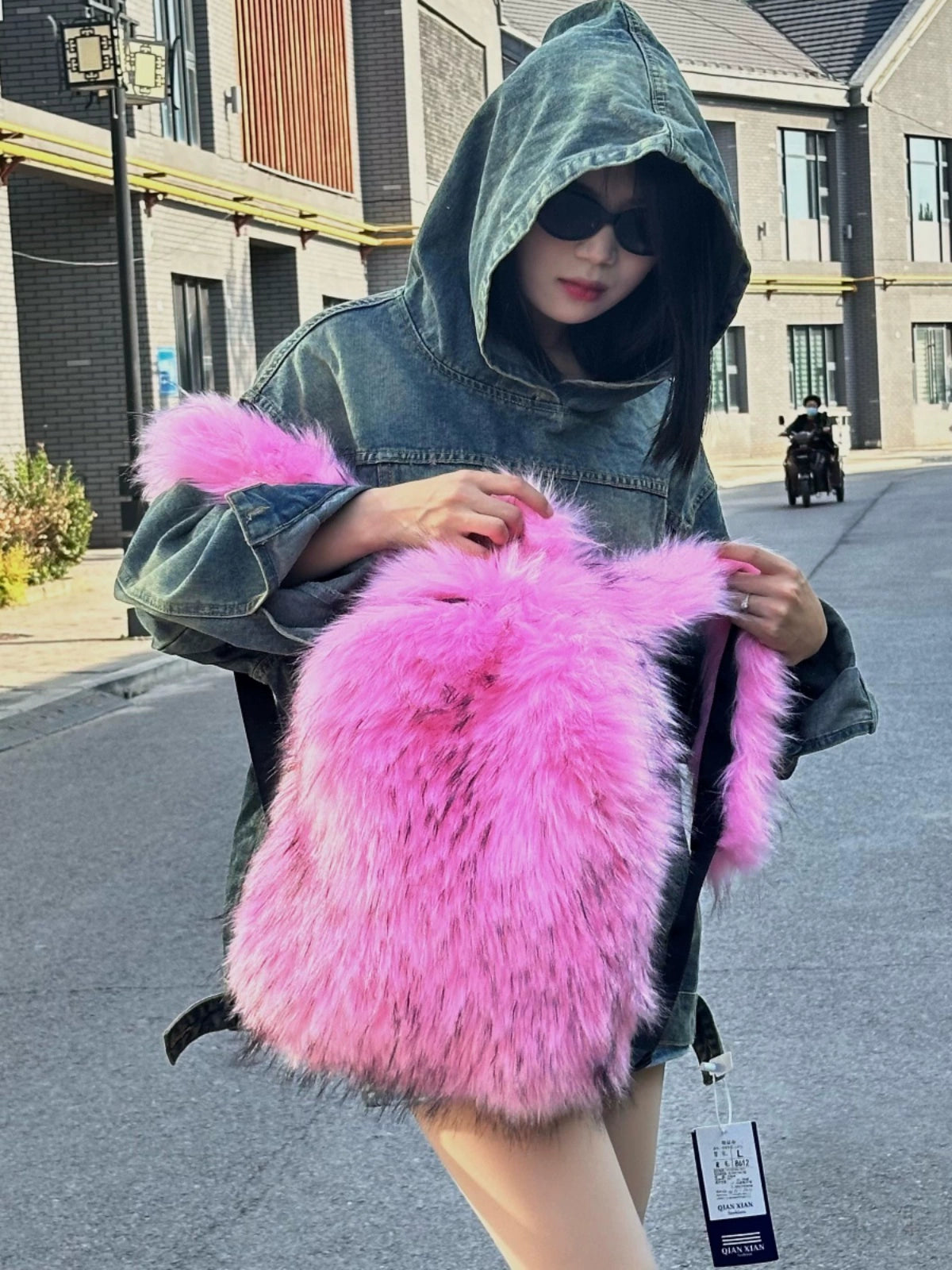 Plush Tassel Backpack WN20548-K2