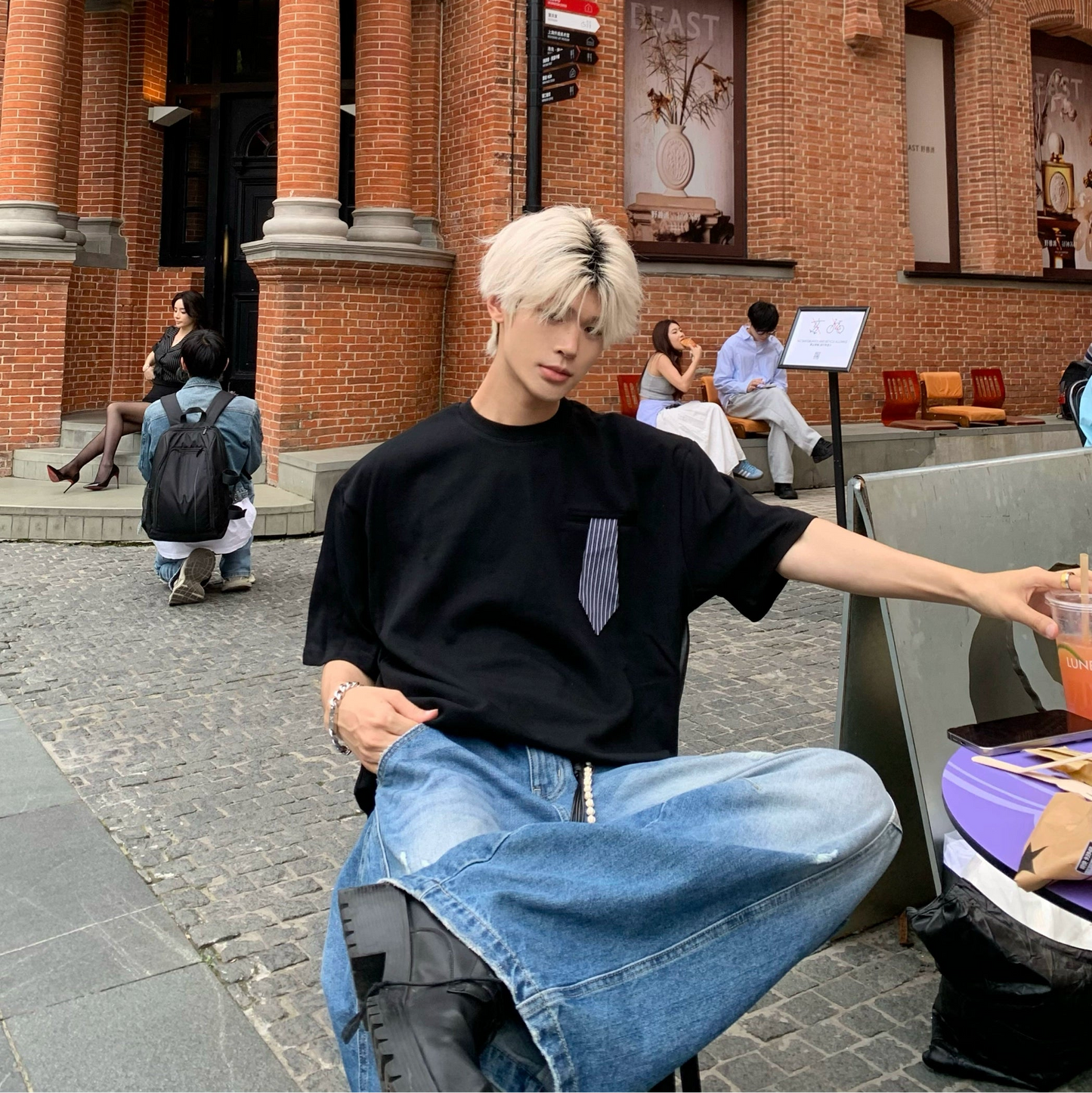 Necktie Design Short Sleeve T-Shirt WN19755