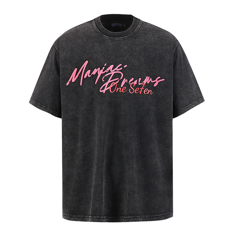 Washed Graphic Horse Print Short Sleeve T-Shirt WN25502