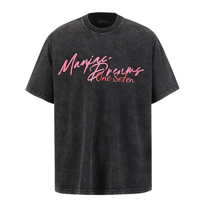 Washed Graphic Horse Print Short Sleeve T-Shirt WN25502