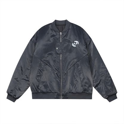 Embroidery Logo Patchwork Padded Flight Jacket WN12505