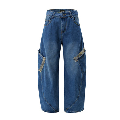 Washed Straight-Leg Denim Jeans WN11326