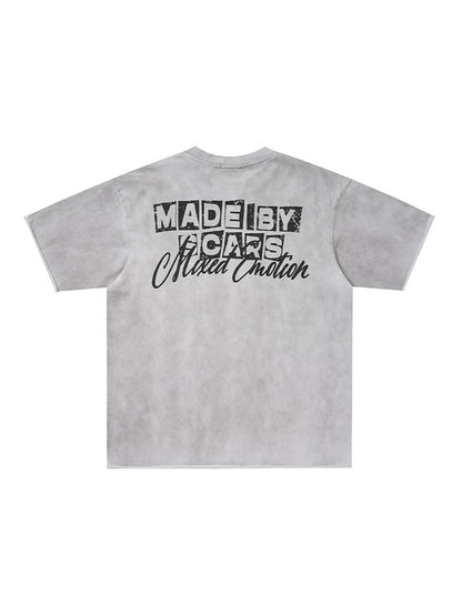 Washed Portrait Graphic Print Short Sleeve T-Shirt WN27803