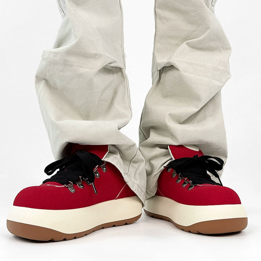 Chunky Sole Puffy Design Suede Sneakers WN19141