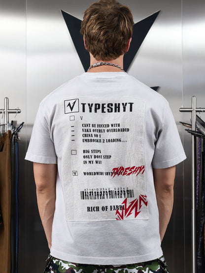 Applique Ink Print Short Sleeve T-Shirt WN20983