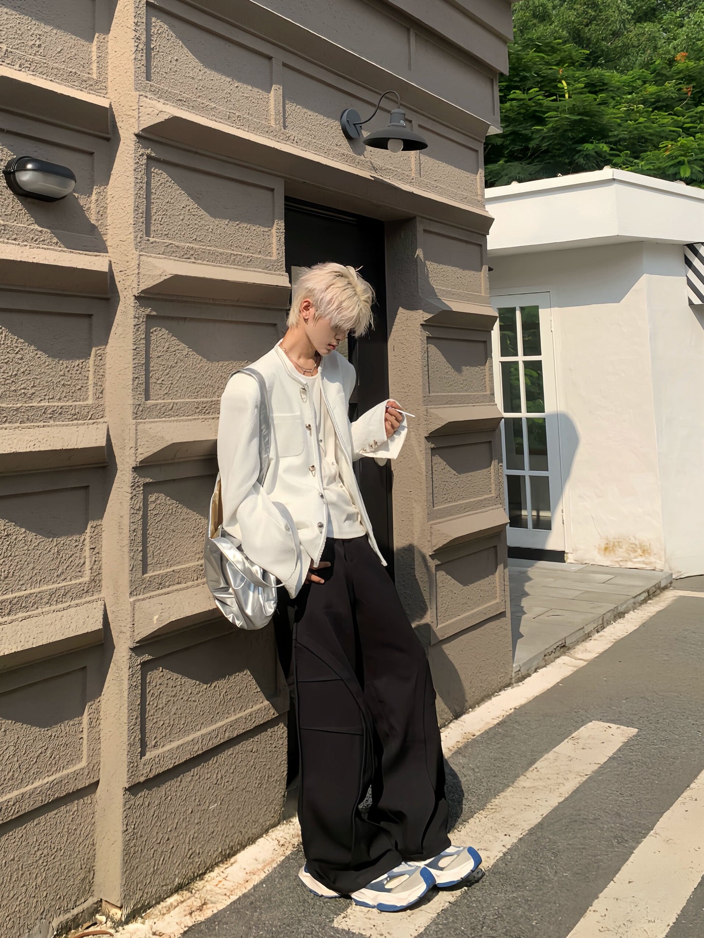 Frayed Edge Woven Oversize Short Jacket WN19901