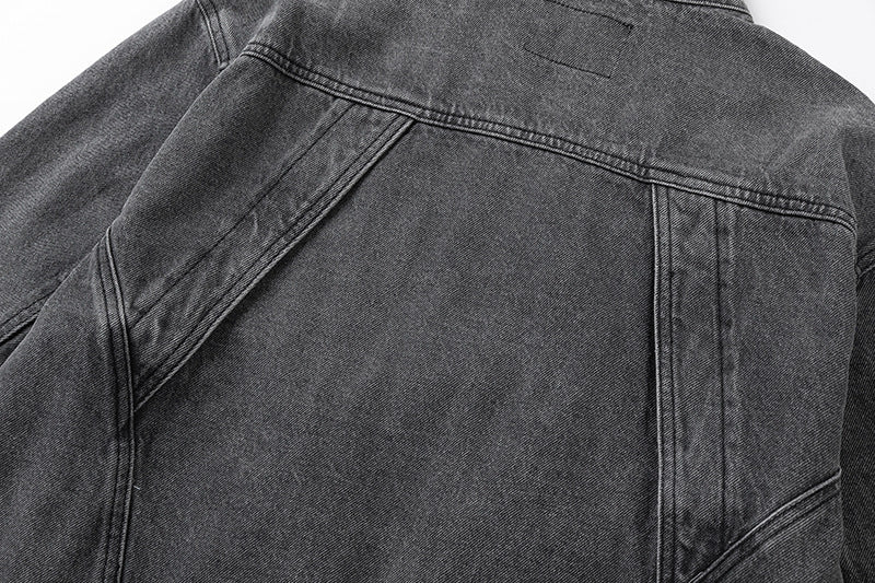 Washed Short Zipper Denim Jacket WN11291