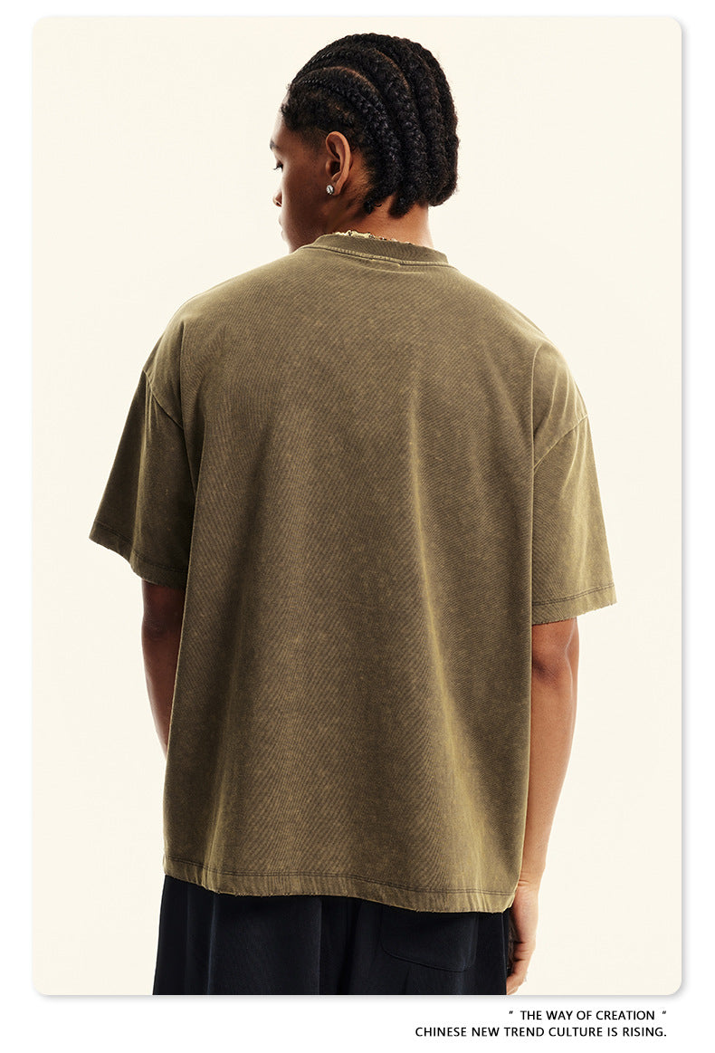 Washed Oversize Short-sleeve T-shirt WN6455