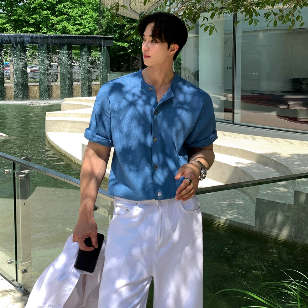 Simple Knit Short Sleeve Shirt WN20324