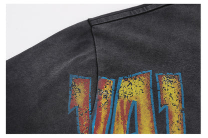 Gradient Washed Graffiti Short Sleeve T-Shirt WN26580