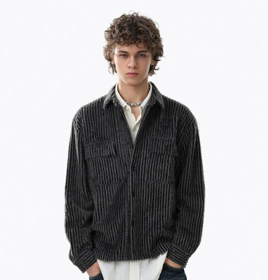 Stripe Pocket Long Sleeve Shirt WN22099