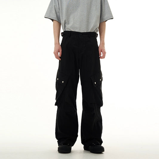 Multi Pocket Wide-Leg Cargo Straight Pants WN7650