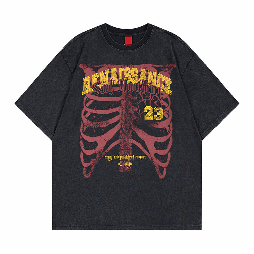 Washed Graphic Print Oversize Short Sleeve T-Shirt WN24439