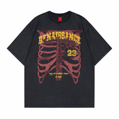 Washed Graphic Print Oversize Short Sleeve T-Shirt WN24439