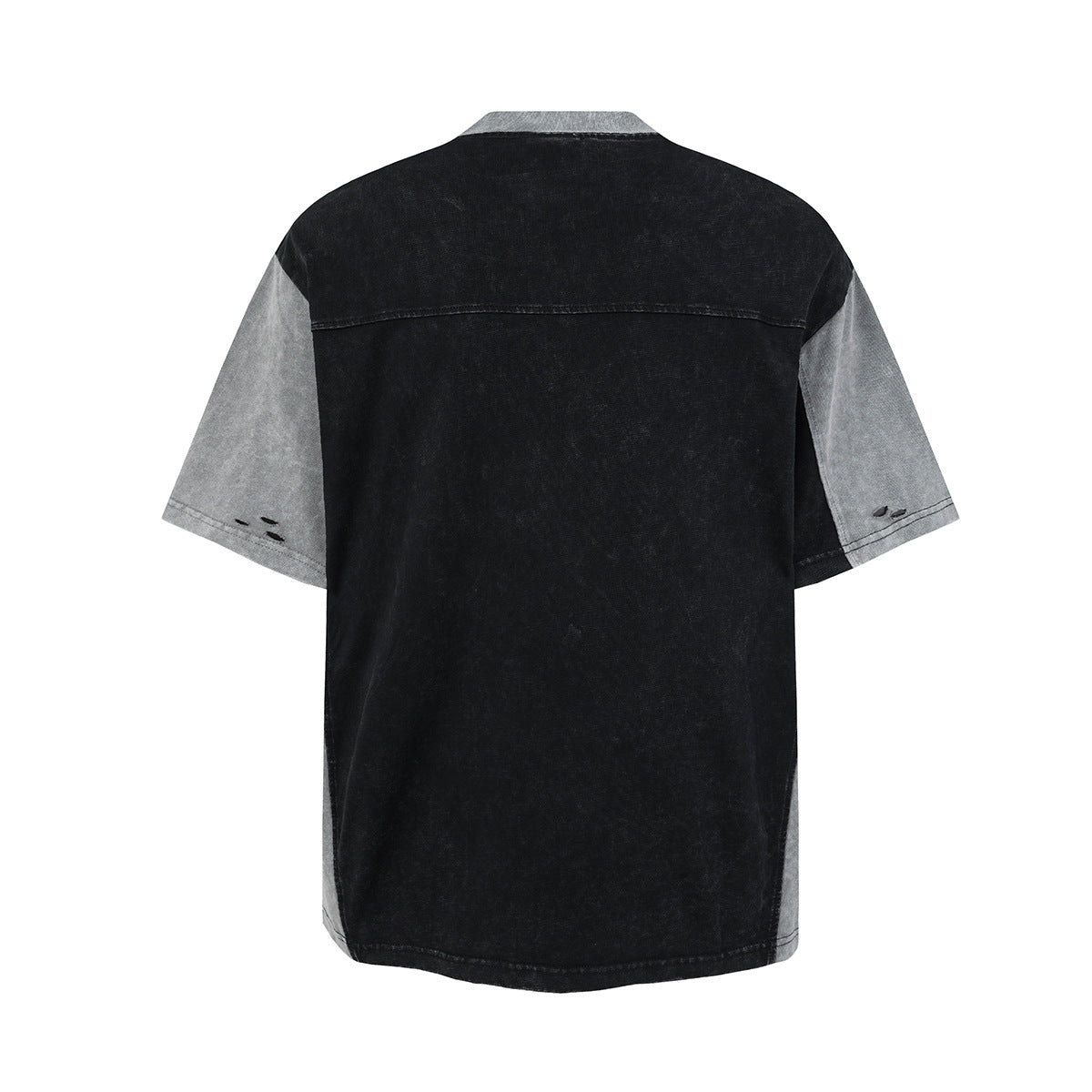 Washed Damage Patchwork Short Sleeve T-Shirt WN25685