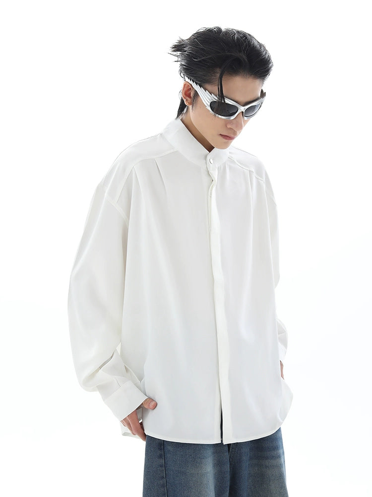 Standing-Neck Long Sleeve Shirt WN10318