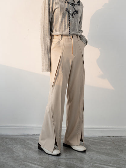 Front Slit Seam Design Flare Trousers WN23631