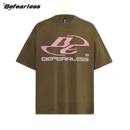 Washed Logo Print Oversize Short Sleeve T-Shirt WN26359