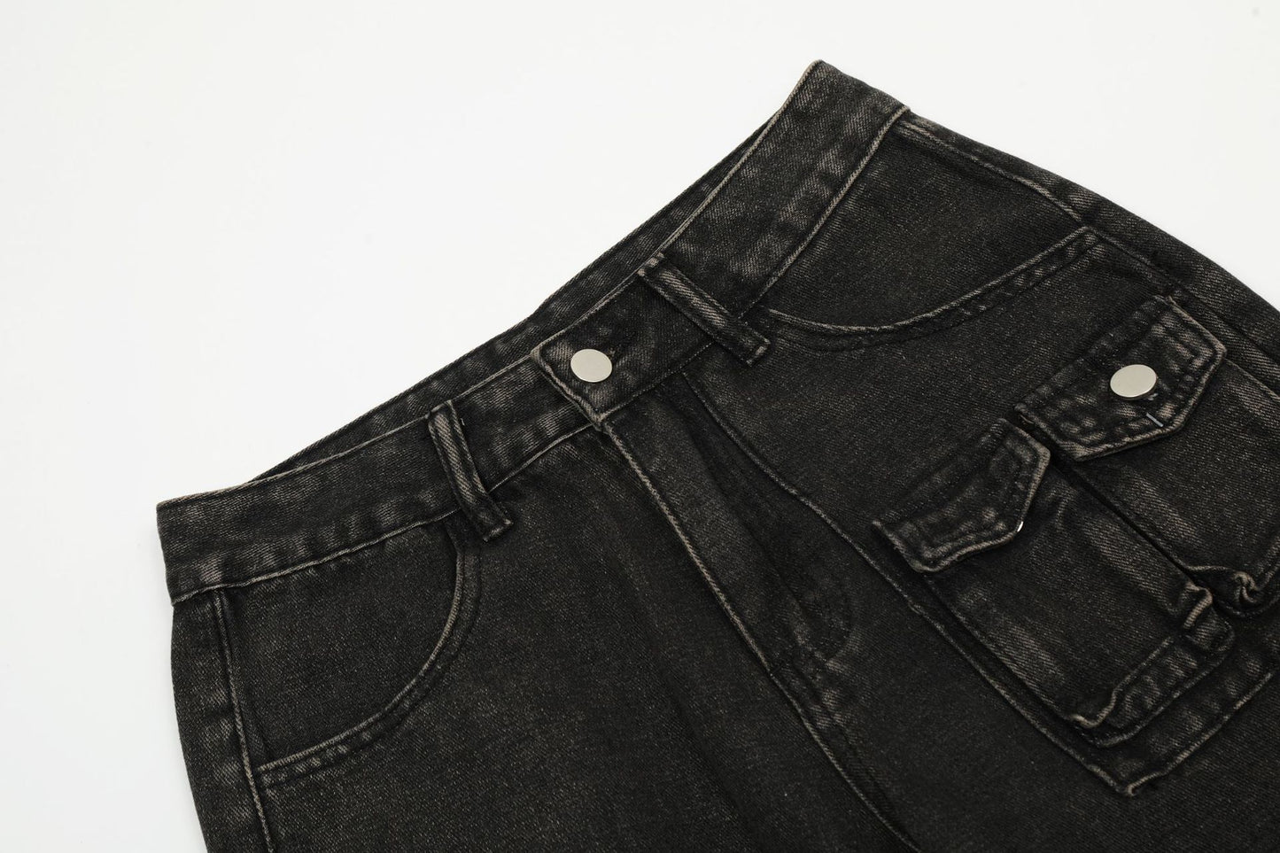 Damage Wide Leg Denim Jeans WN11006