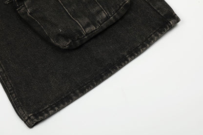 Damage Wide Leg Denim Jeans WN11006