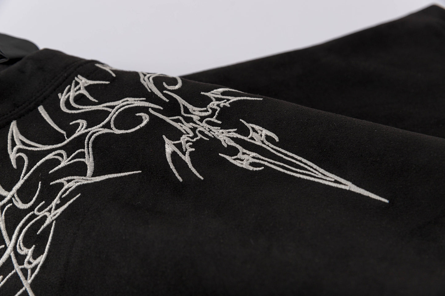 Wing Embroidery Suede Short Sleeve T-Shirt WN16189