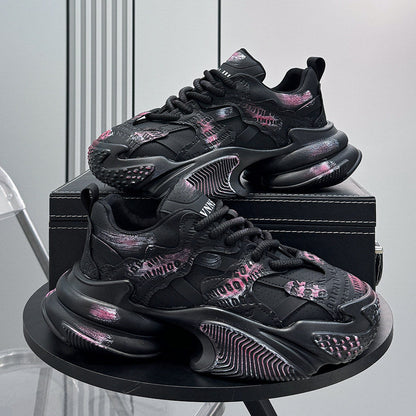 Graffiti Print Air Sole Chunky Sole Sneakers WN24620