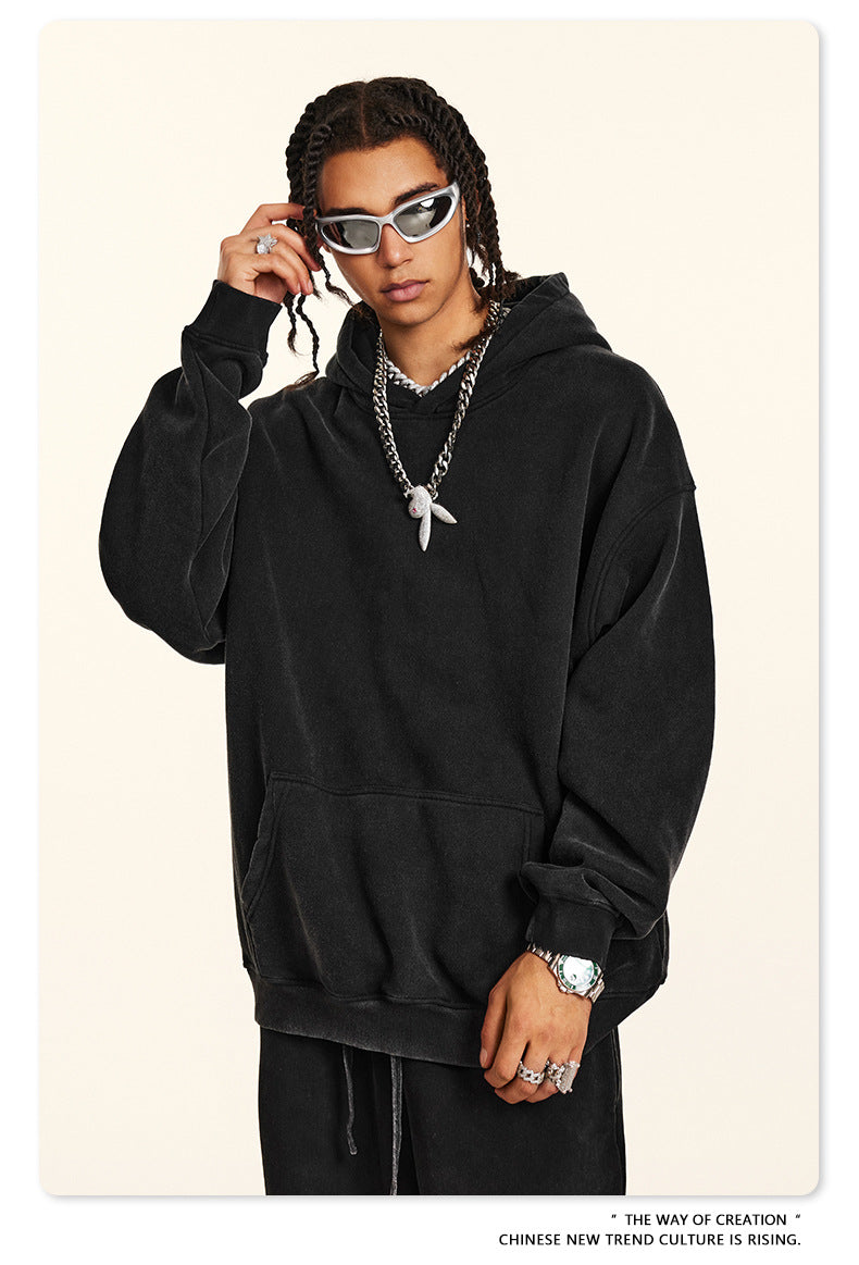 Washed Fleece Lining Oversize Hoodie WN9961