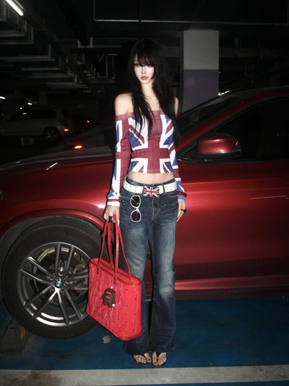 Washed Whisker Flare Denim Jeans WN27225