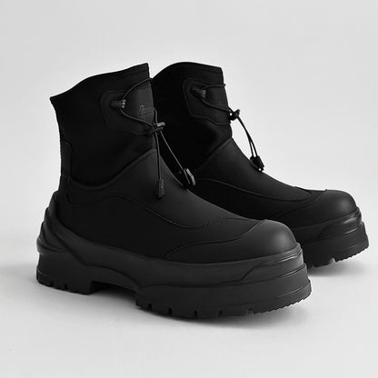 Matte Black Techwear Chunky Boots WN24499