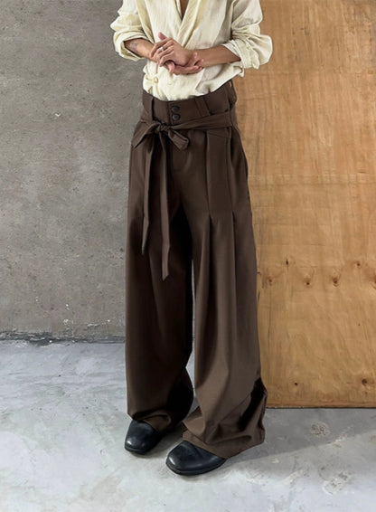 Deconstructed Ribbon Straight Leg Trousers WN20027