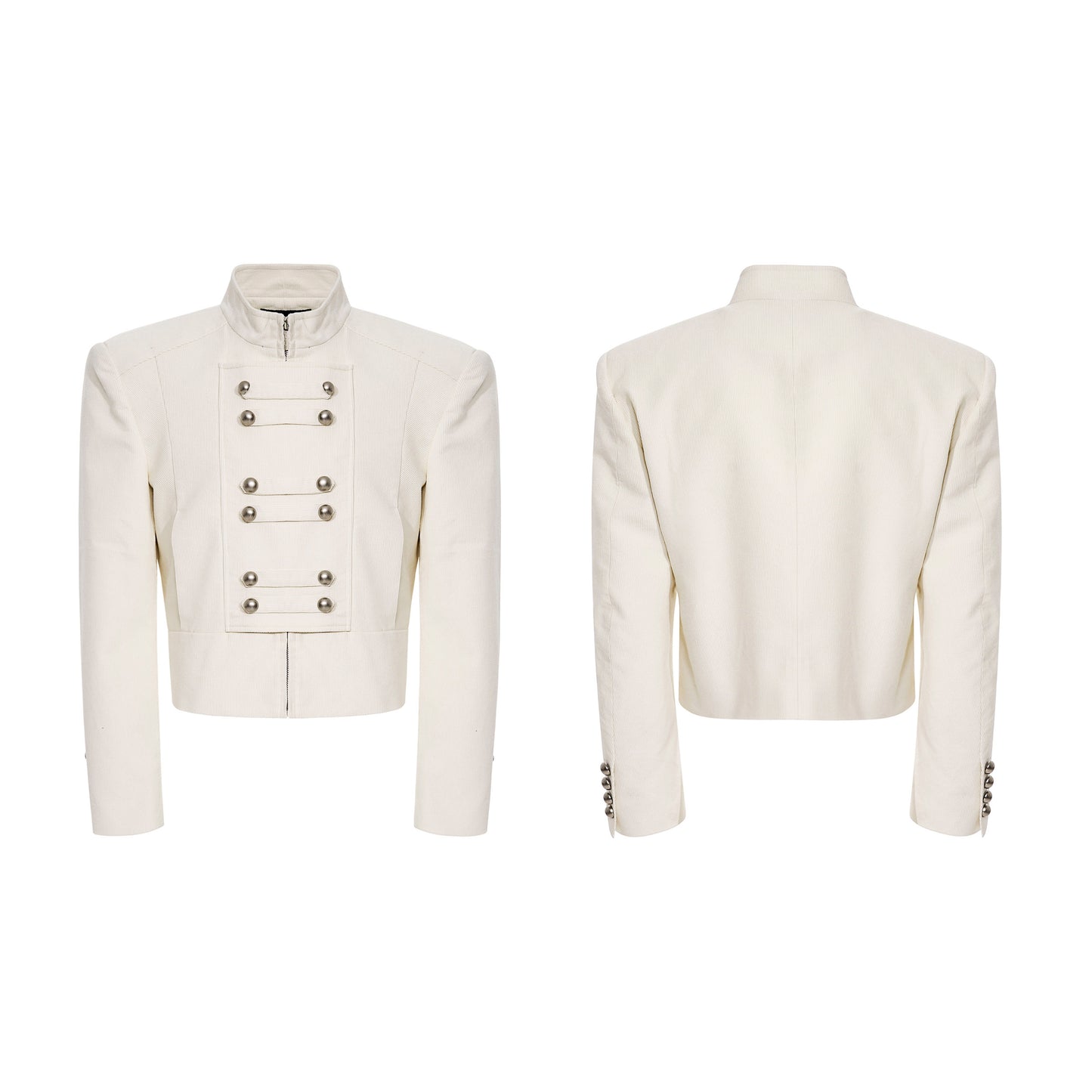 Stand Neck Corduroy Short Jacket WN23268