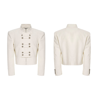 Stand Neck Corduroy Short Jacket WN23268