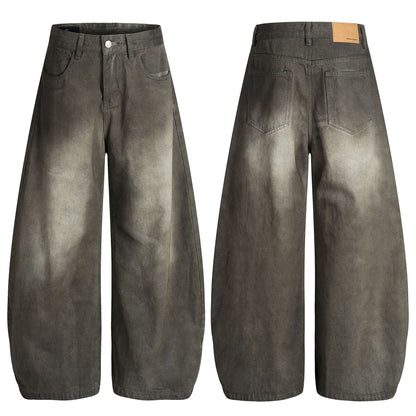 Dirty Washed Curved Denim Jeans WN25997