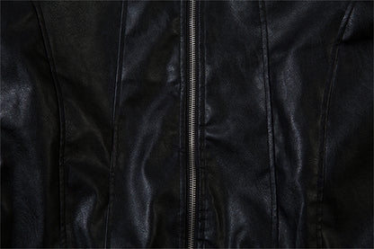 Fleece Lining PU Leather Jacket WN11487