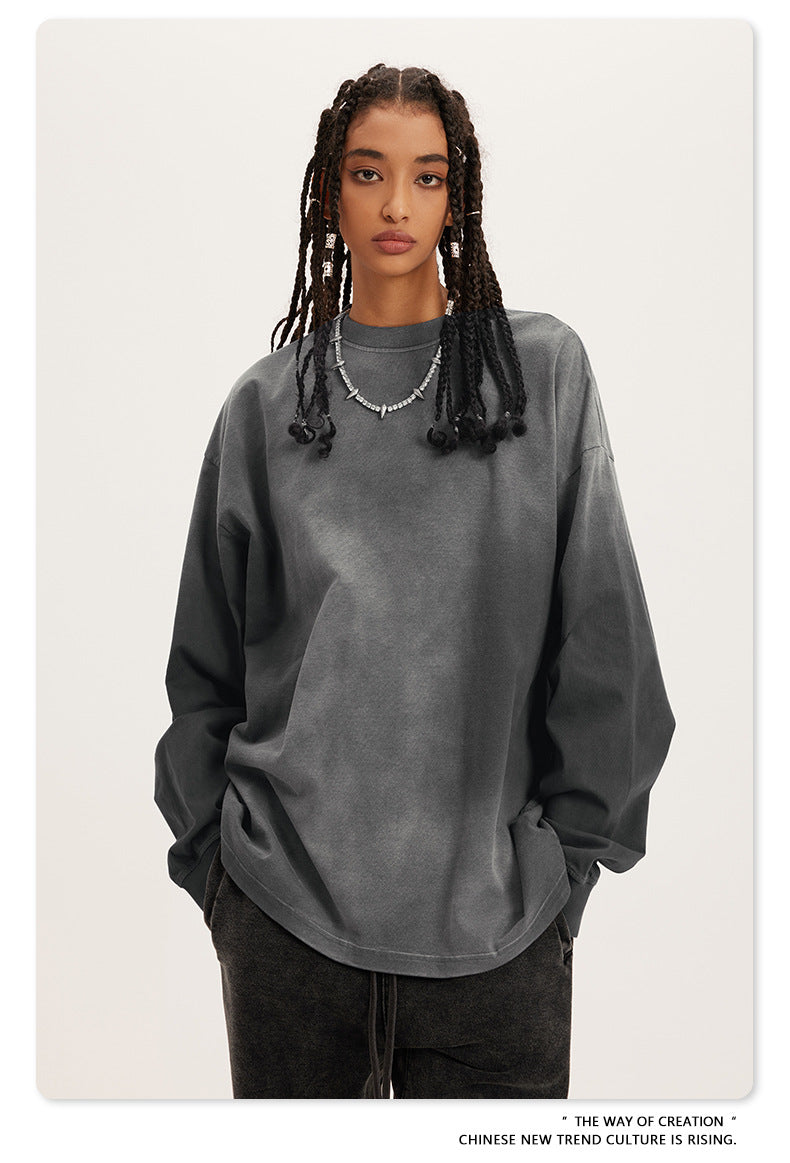 Oversize Washed Long-sleeve t-shirt WN6051